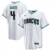 Men's Arizona Diamondbacks #4 Ketel Marte White Cool Base Stitched Jersey Dzhi,baseball caps,new era cap wholesale,wholesale hats